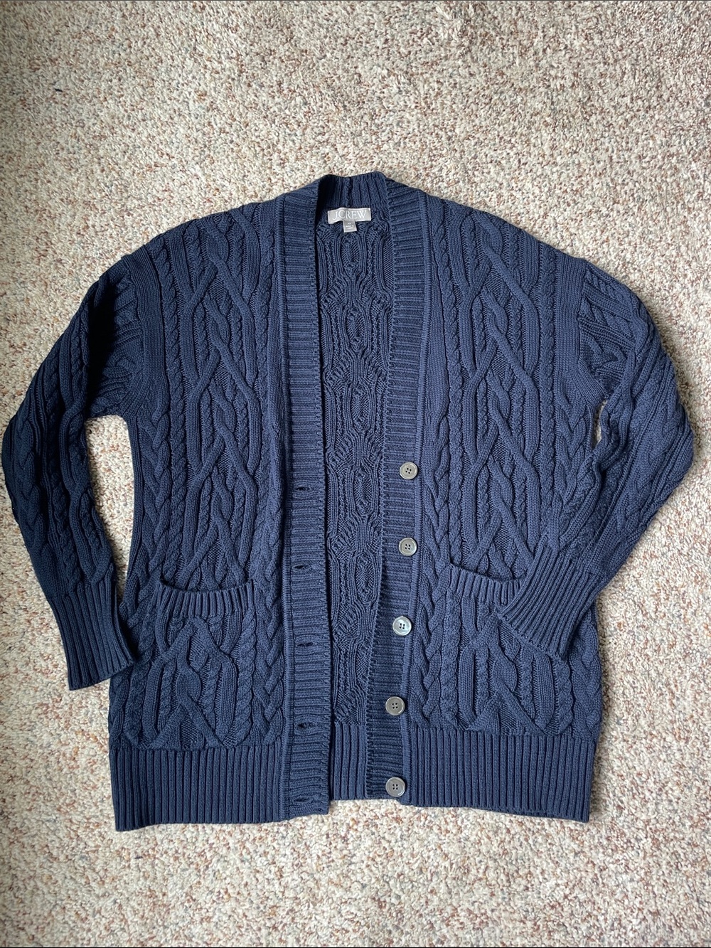 J. Crew Cableknit Long Cardigan Sweater